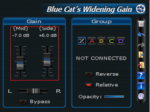Step 04 - Setup the widening effect (we reduce here the mid gain and increase the side gain for stereo widening)